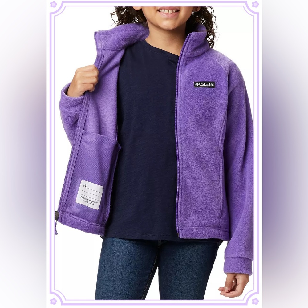 Columbia Girls Benton Springs Fleece Jacket Grape Gum Size XL(18/20)